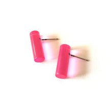 Load image into Gallery viewer, Hot Pink Mini Lucite Stick Stud Earrings