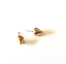 Load image into Gallery viewer, Bronze Gold Faceted Spike Stud Earrings