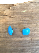 Load image into Gallery viewer, Turquoise Flat Square Stud Earrings