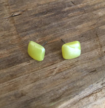 Load image into Gallery viewer, Yellow Enamel Flat Square Stud Earrings