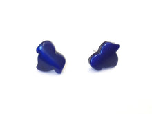 Load image into Gallery viewer, Cobalt Blue Moonglow Small Maple Leaf Stud Earrings