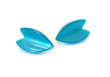 Load image into Gallery viewer, Aqua Blue Moonglow Ivy Leaf Stud Earrings