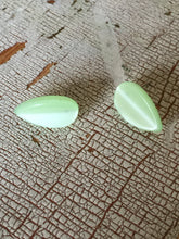 Load image into Gallery viewer, Mint Green Moonglow Small Elm Leaf Stud Earrings