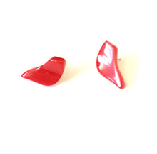 Load image into Gallery viewer, Cherry Red Bird Stud Earrings