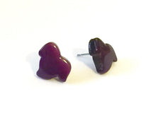Load image into Gallery viewer, Purple Moonglow Small Maple Leaf Stud Earrings