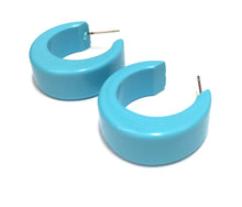Load image into Gallery viewer, Turquoise Chunky Mod Lucite Hoop Earrings