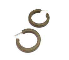 Load image into Gallery viewer, Dark Grey Brown Pin Up Marbled Matte Hoop Earrings