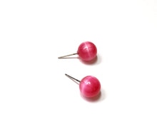 Load image into Gallery viewer, Hot Pink Fuchsia Moonglow Striped Ball Stud Earrings