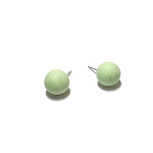 Load image into Gallery viewer, Mint Green Marbled Matte Ball Stud Earrings