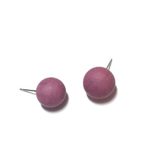 Load image into Gallery viewer, Violet Purple Marbled Matte Ball Stud Earrings