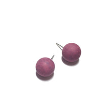 Load image into Gallery viewer, Violet Purple Marbled Matte Ball Stud Earrings
