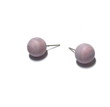 Load image into Gallery viewer, Light Purple Matte Striped Ball Stud Earrings