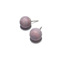 Load image into Gallery viewer, Light Purple Matte Striped Ball Stud Earrings