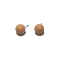 Load image into Gallery viewer, Camel Brown Matte Marbled Ball Stud Earrings