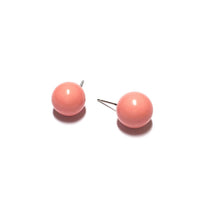 Load image into Gallery viewer, Coral Peach Ball Stud Earrings