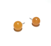 Load image into Gallery viewer, Honey Amber Yellow Marbled Lucite Stud Earrings