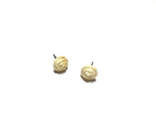 Load image into Gallery viewer, Cream White Carved Rose Stud Earrings