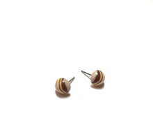 Load image into Gallery viewer, Beige Striped Vintage Lucite Small Retro Button Stud Earrings