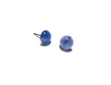 Load image into Gallery viewer, Royal Blue Moonglow Retro Button Stud Earrings