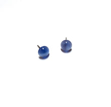 Load image into Gallery viewer, Royal Blue Moonglow Retro Button Stud Earrings