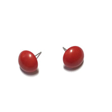 Load image into Gallery viewer, Rusty Red Retro Button Earrings