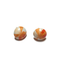 Load image into Gallery viewer, Orange and Grey Sunburst Retro Button Stud Earrings