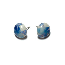 Load image into Gallery viewer, Blue and Grey Sky Burst Retro Button Stud Earrings