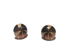 Load image into Gallery viewer, Beige and Brown Kaleidoscope Retro Button Stud Earrings