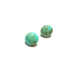 Load image into Gallery viewer, Turquoise Marbled Retro Button Stud Earrings - 14mm