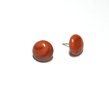 Load image into Gallery viewer, Coral Marbled Small Retro Button Stud Earrings - 14mm