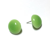 Load image into Gallery viewer, Lime Green Moonglow Retro Button Stud Earrings - AS IS
