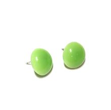 Load image into Gallery viewer, Lime Green Moonglow Retro Button Stud Earrings - AS IS