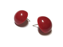 Load image into Gallery viewer, Cherry Red Retro Button Studs Lucite Earrings