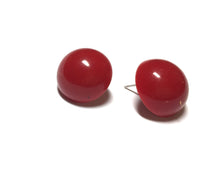 Load image into Gallery viewer, Cherry Red Retro Button Studs Lucite Earrings