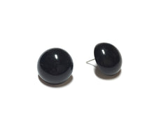 Load image into Gallery viewer, Jet Black Retro Button Stud Earrings