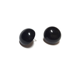 Load image into Gallery viewer, Jet Black Retro Button Stud Earrings