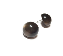 Load image into Gallery viewer, Dark Brown Moonglow Retro Button Stud Earrings