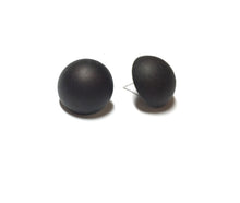 Load image into Gallery viewer, Black Frosted Retro Button Stud Earrings