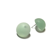 Load image into Gallery viewer, Seafoam Sea Glass Retro Button Stud Earrings