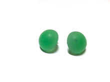 Load image into Gallery viewer, Kelly Green Frosted Retro Button Stud Earrings