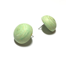 Load image into Gallery viewer, Light Green Matte Marbled Retro Button Stud Earrings