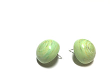 Load image into Gallery viewer, Light Green Marbled Retro Button Stud Earrings