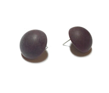 Load image into Gallery viewer, Dark Brown Marbled Matte Retro Button Stud Earrings