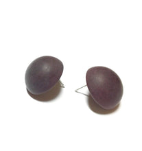 Load image into Gallery viewer, Dark Brown Marbled Matte Retro Button Stud Earrings