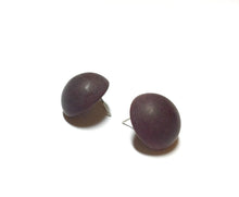 Load image into Gallery viewer, Dark Brown Marbled Matte Retro Button Stud Earrings