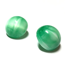 Load image into Gallery viewer, Kelly Green Marbled Striped Moonglow Retro Button Stud Earrings