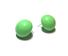 Load image into Gallery viewer, Bright Lime Green Retro Button Stud Earrings