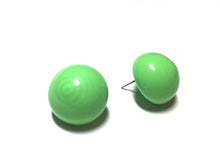 Load image into Gallery viewer, Bright Lime Green Retro Button Stud Earrings