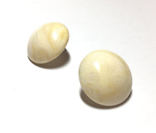 Load image into Gallery viewer, Cream Marbled Large Retro Button Stud Earrings