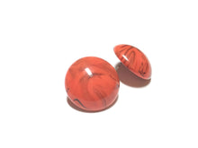 Load image into Gallery viewer, Coral Marbled Large Retro Button Stud Earrings - 24mm